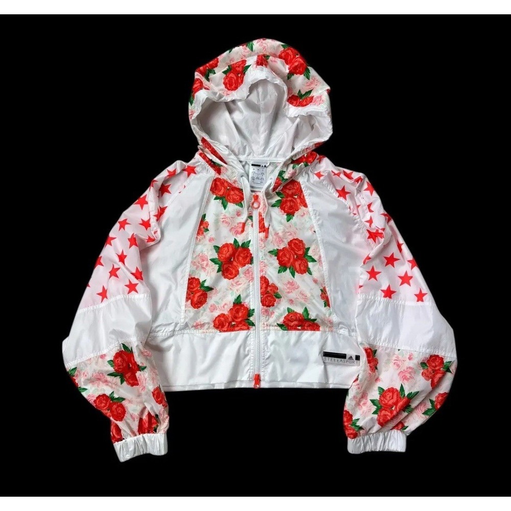 STELLA‎ McCARTNEY adidas STELLASPORT ROSE CLIMASTORM JACKET Running Yoga Hood M